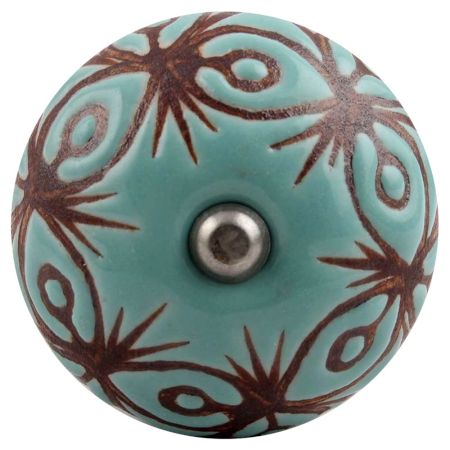 Sea Green Etched Ceramic Wine Stopper